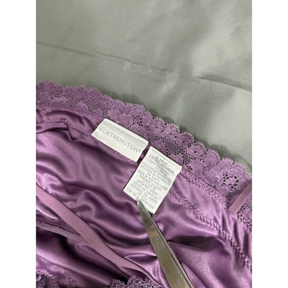 Worthington Purple Lace Trim Cami Top Womens XL Sleeveless sexy Camisole‎ - Picture 3 of 10